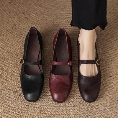 Pantofi Mary Jane Ușori Confortabili Femei Modă Toc Pătrat Pantofi Plati Casual Mărime Mare 42 Piele Moale Pantofi Balerini Zapatos De Mujer