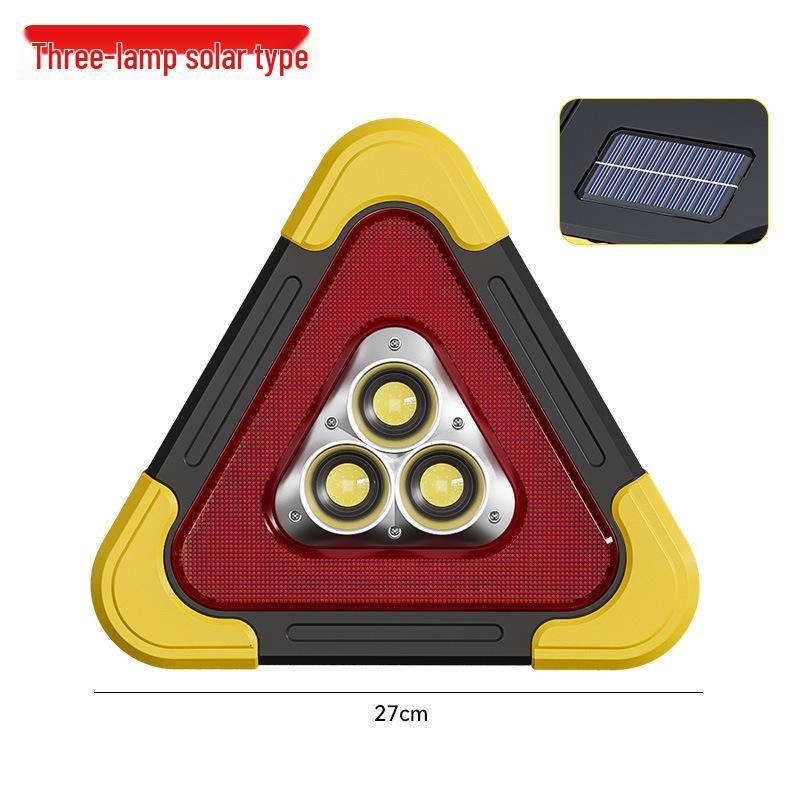 Solar Reflective Emergency Triangle Warning Light