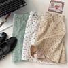 Gentle Wind Small Floral Denim Skirt Women's Summer Small Fresh High Waist A Word Hip Skirt Trendy Tiny Floral Print High Waist A-line Mini Skirt
