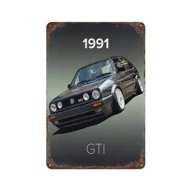 Vintage S GTI Sports Classic Car Metal Tin Sign Plaque  Retro Wall Art for Garage Man Cave Living Room Home Decor  X Inch