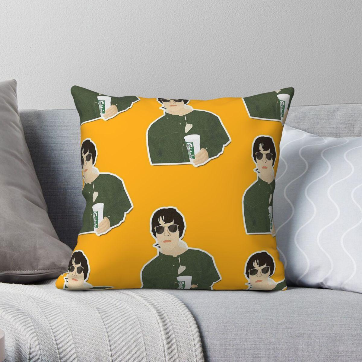 Lu Xika Chen Unisex Liam Gallagher Singer Pillowcase Polyester Linen Velvet Creative Zip Decorative Throw Pillow Case Home Cushion Cover 45X45