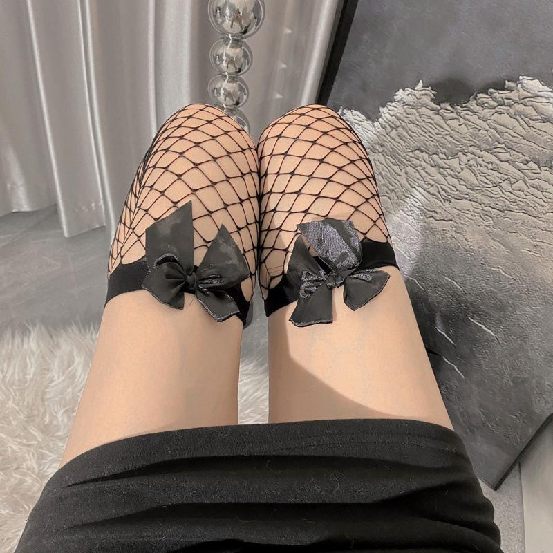 Sexy black stockings thin white silk long leg knee socks thigh stockings half pure lace fishnet stockings Sy