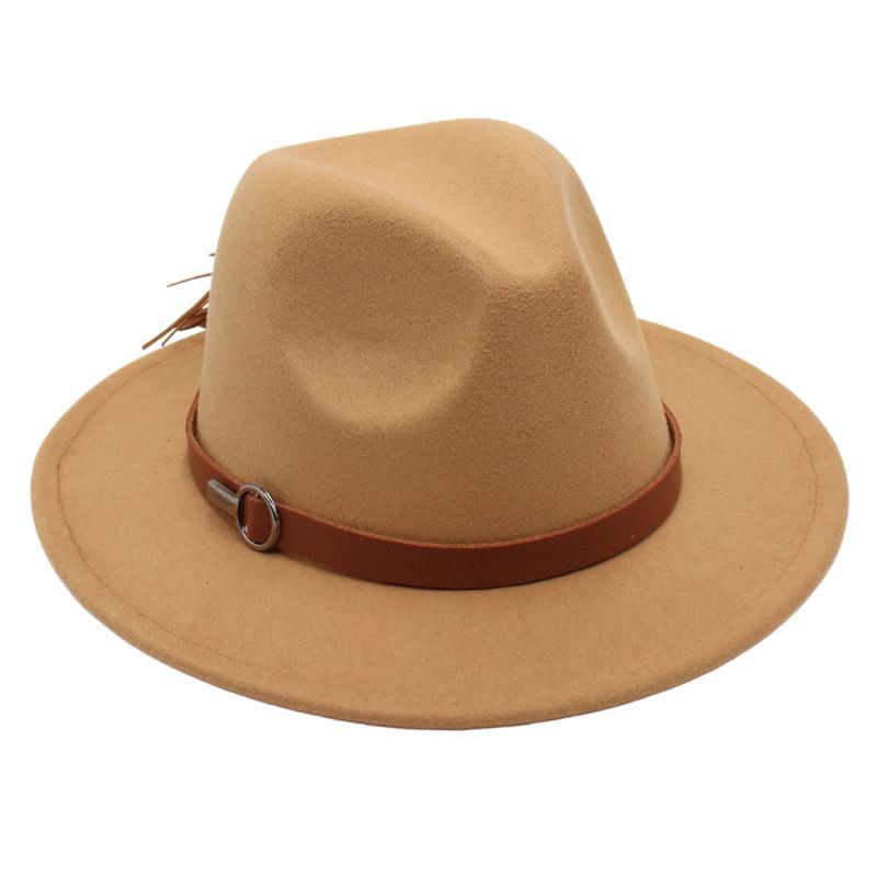 S New Retro British Top Hatsmall Belt Felt Hat Autumn And Winter European And American Jazz Hat Ins Style