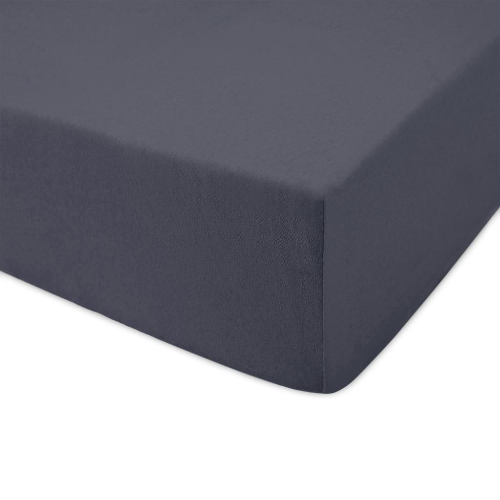 Fitted cotton sheet 90x200 JERSEY HEAVY DUTY anthracite