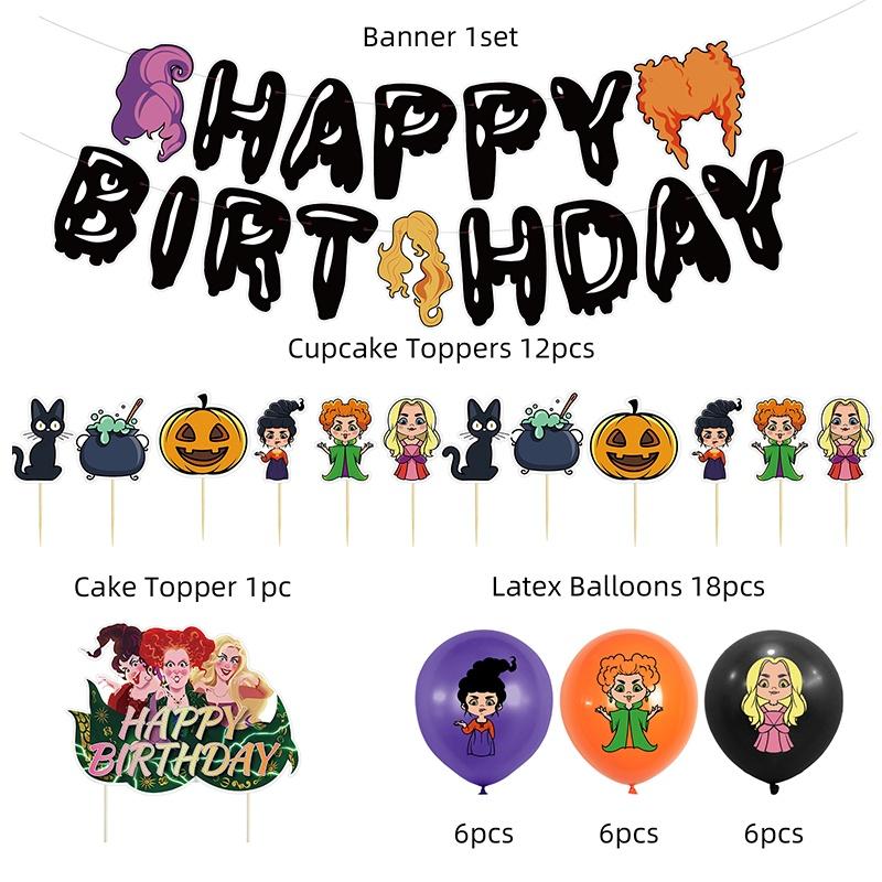 Colorful Hocus Pocus Halloween Banner Set For Party Decoration