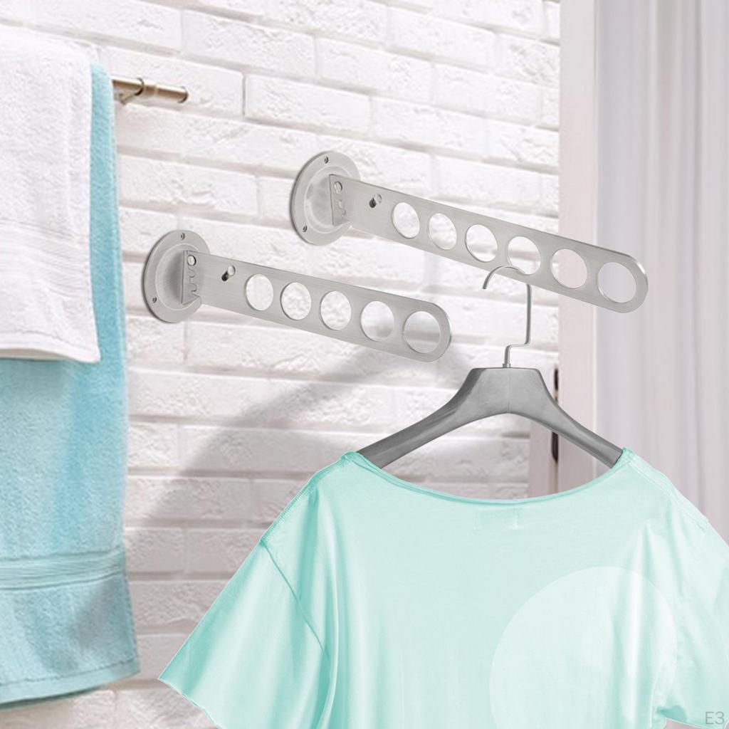 Skládací věšák na šaty Skládací nástěnný úložný prostor na oblečení Montáž z nerezové oceli