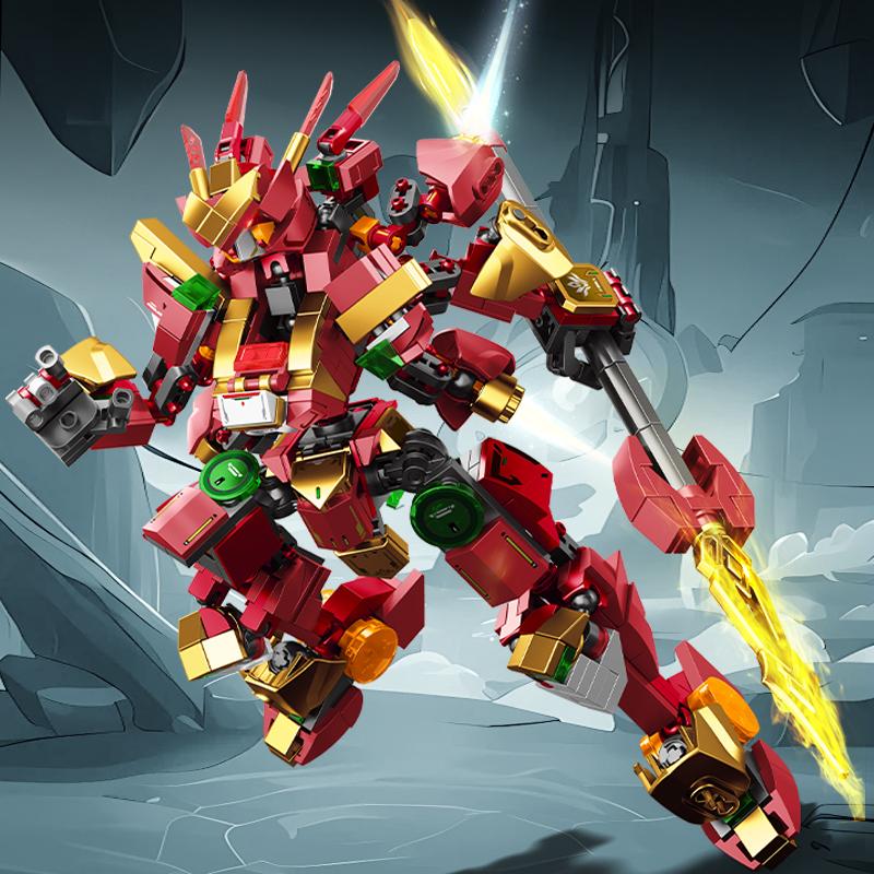 SEMBO BLOCK Mechanic Series NeZha Transforming Mecha Building Blocks MOC Classic cartoon Movie Model Assembly Bricks Boy Toy