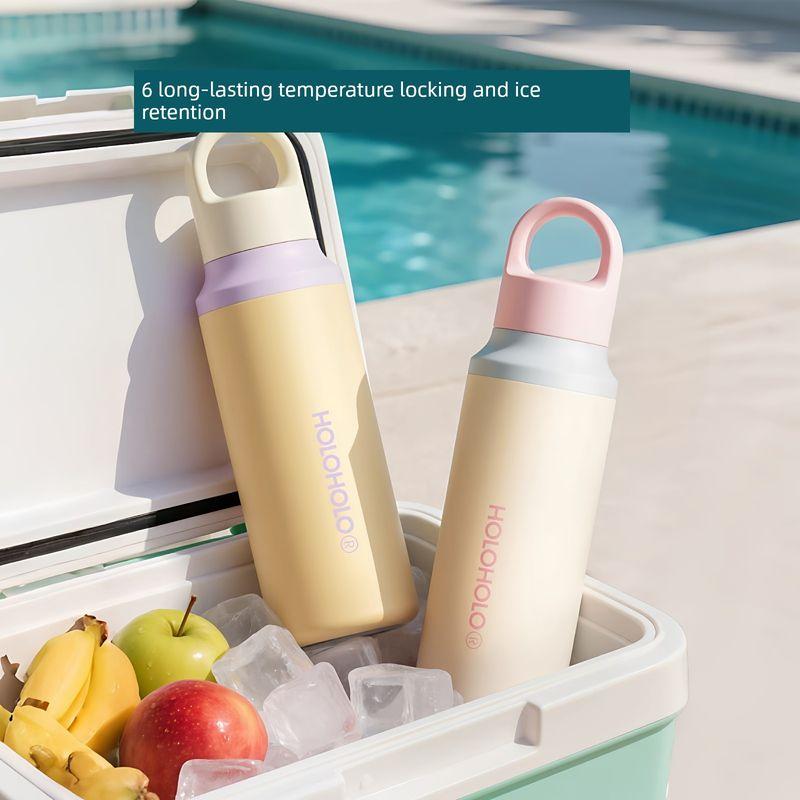 Holoholo Click Cup Girls' Sports Water Cup, High-Looking, Portable, Stainless Steel, Large-Capacity Thermos Cup