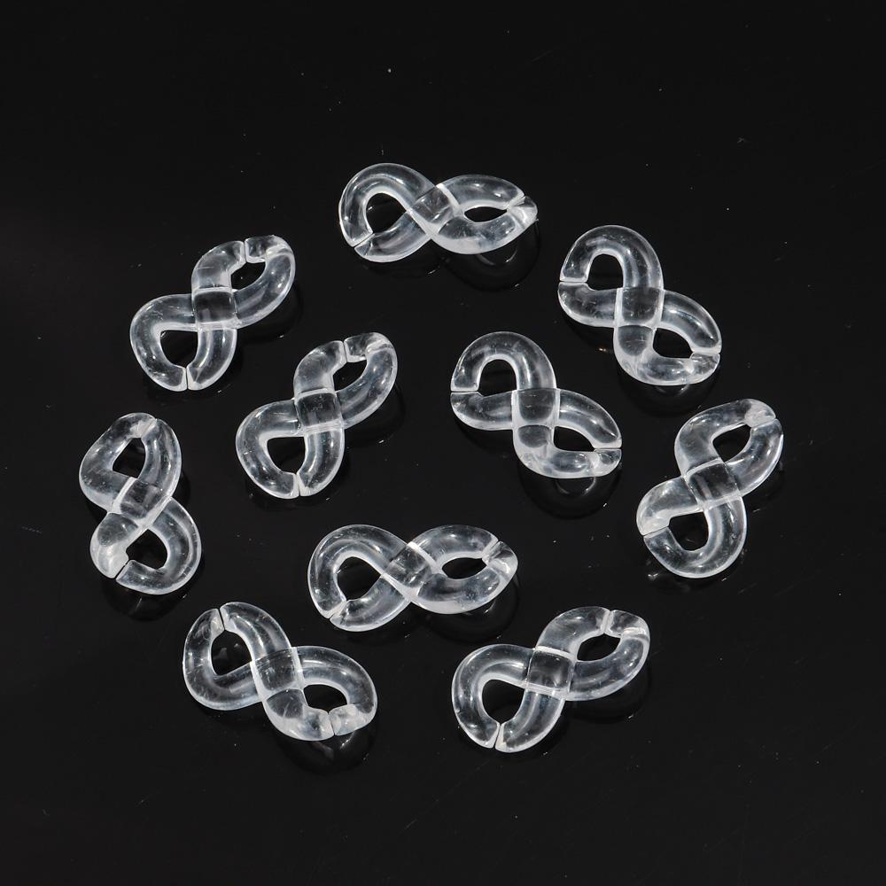 

10pcs 31x16mm Infinity Acrylic Link Chain Transparent Geometric Loose Beads for DIY Bracelet Necklace Making Jewelry Accessories 16x31mm-10pcs чистый