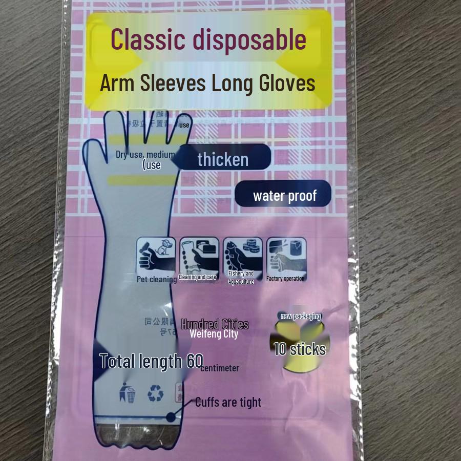 Long Disposable CPE Arm Sleeves Gloves for Kitchen, Cleaning, and Dishwashing