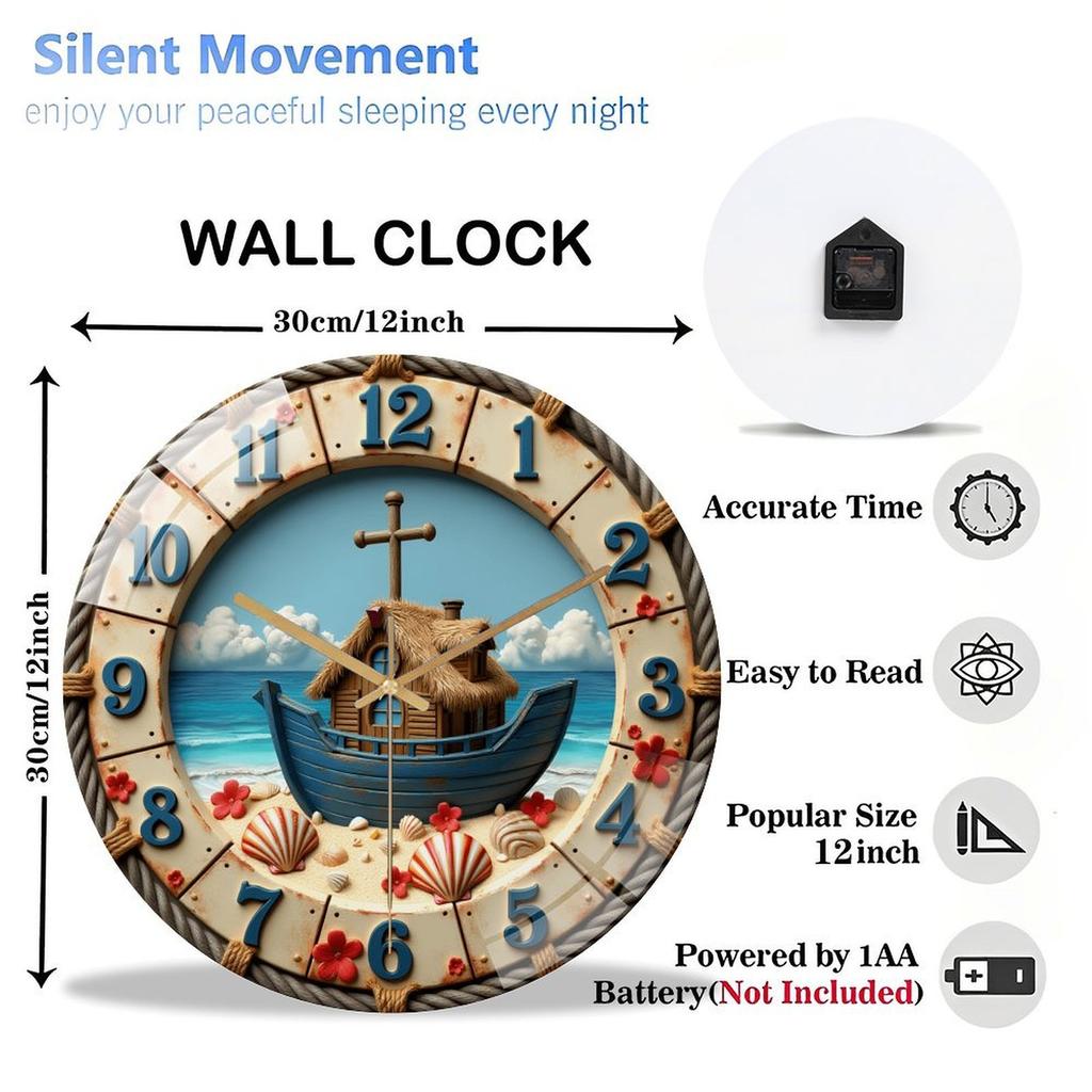30x30cm Round Glass Wall Clock that Becomes a Natural Part of Your Home's Landscape