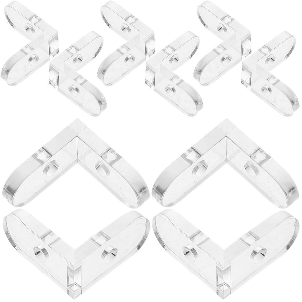 15Pcs Fixed Buckle Corner Code Transparent Bracket Acrylic Braces Clear Angle Connectors Storage Cases Home Decor Figurines