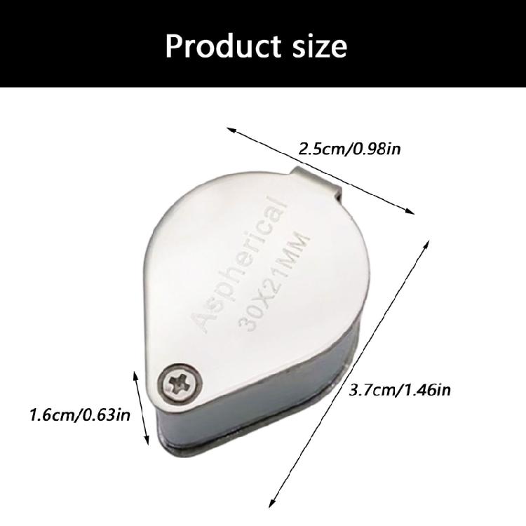 30X Handheld Eye Loupe Magnifier for Stamps Coin Gemstones Jewelry Inspection Foldable Pocket Size Magnifying Glass