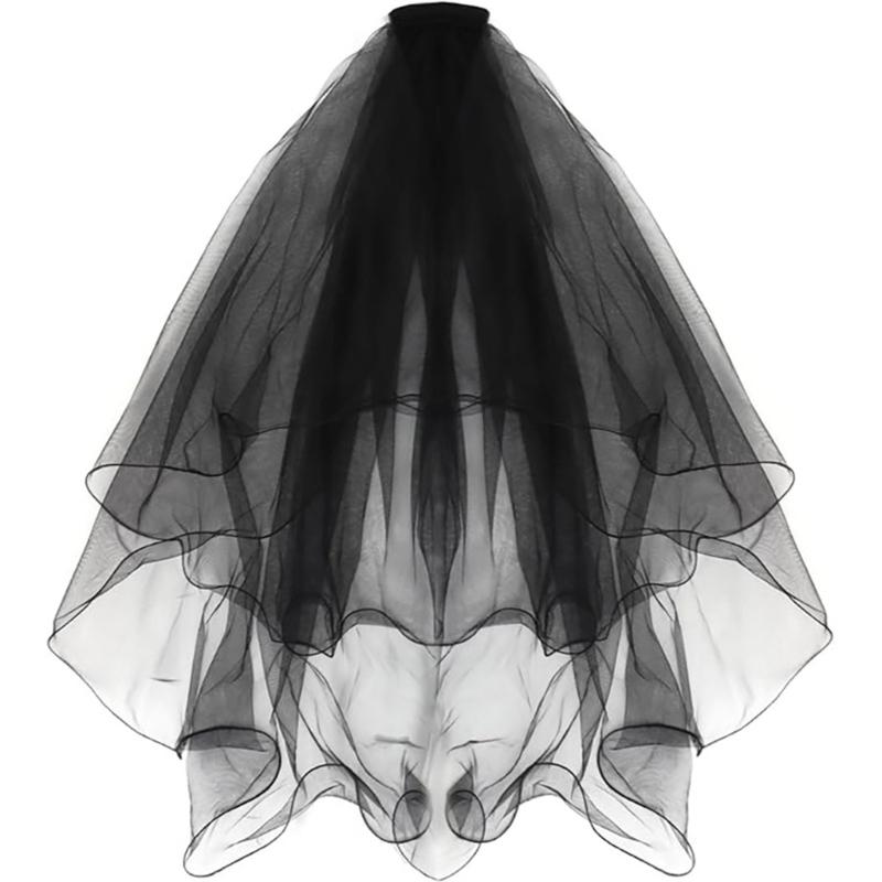 

Classic Black Bridal Veils Featuring For Long Lasting Durability And Stability Photo Props 1