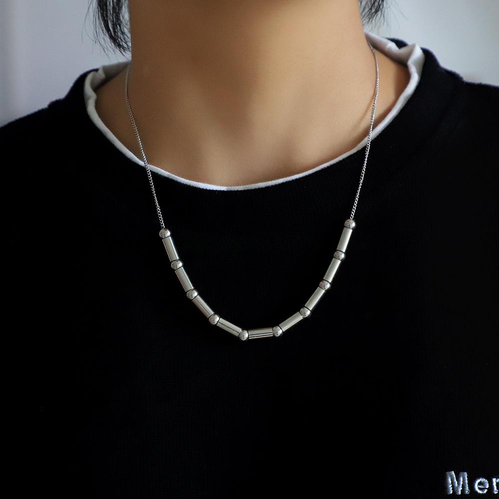 Niche Dark Titanium Steel Hip Hop Necklace - Unisex Trendy Fashion Chain for Sweatshirts