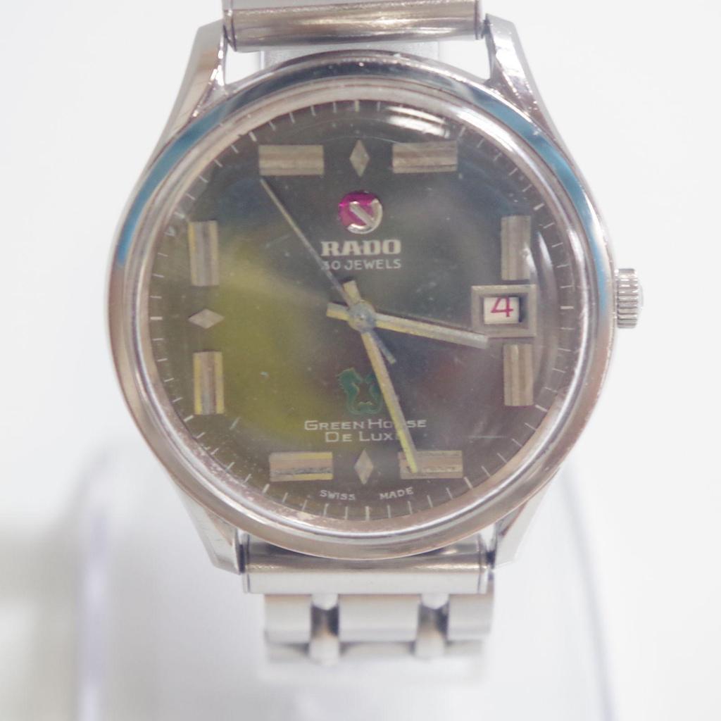Used A7103 [Working Item] RADO Green Horse De Luxe Automatic Date Men's Watch Vintage