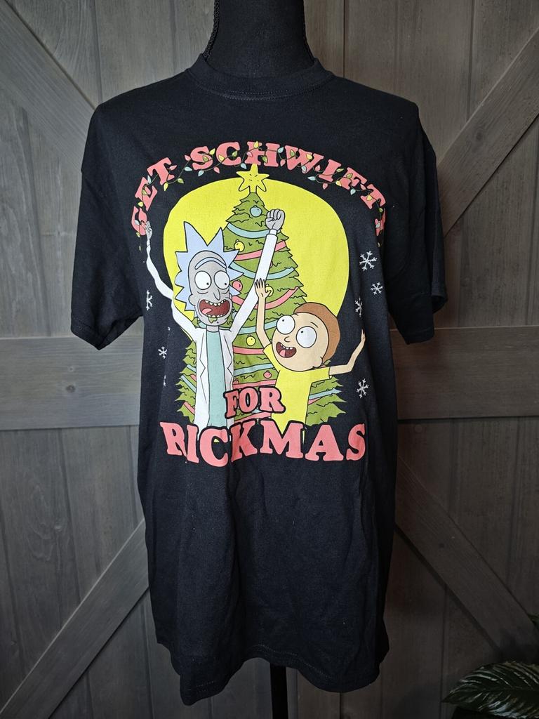 Rick and Morty Christmas Tshirt Medium