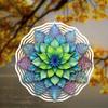 Metal Mandala Wind Chime 25.4 Cm Vibrant Blue Green Purple Orange Outdoor Garden Decor All Seasons Hanging Hook No Electricity