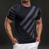 5868052 Summer 2025 American Casual Short-sleeved Fashionable Sports Slim Elastic Fitness Outdoor T-shirt Men