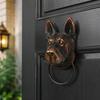 Decorative Animal Door Knocker with Raised Head and Lifting Handle for Wood, Metal, Garden, Entry, and Shop Entrances