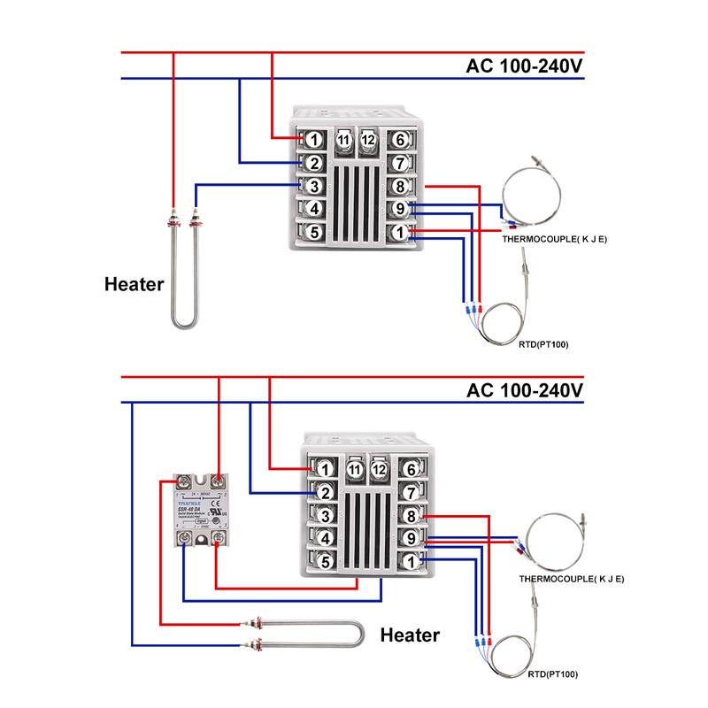 TOMZN Digitální PID Termostat Dvojitý Výstup Univerzální Vstup Regulátor Teploty Relé SSR AC110V 220V TOTC4S