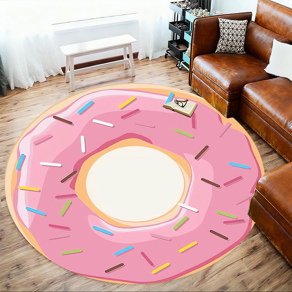 1pc Donut Round Chair mat Area Rug - Non-Slip, Floor Mat for Office, Bedroom, home decor Christmas Gift p0811302