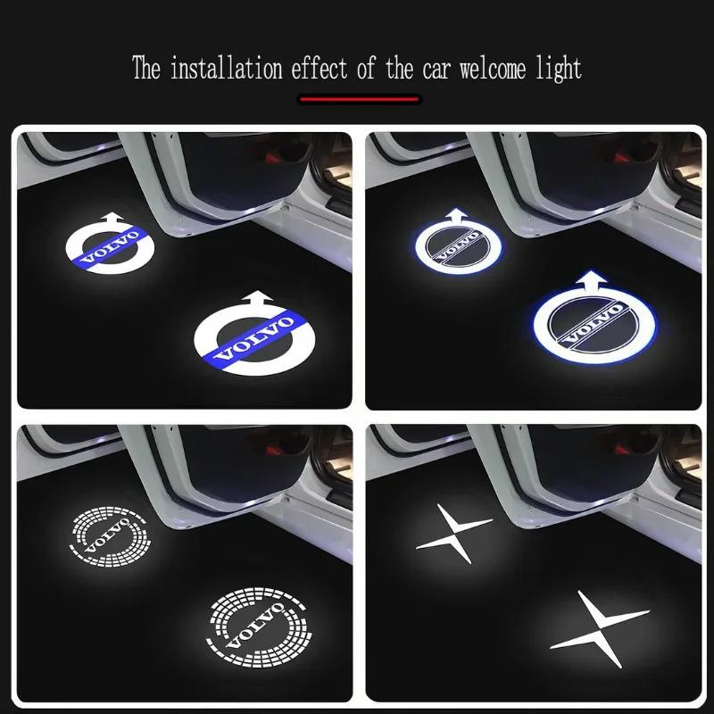 Auto Projektionslogo Willkommenslicht, Tür-LED Hochauflösendes Willkommenslicht, Geeignet für Volvo XC60 S60 S80 S80L V60 XC90 V90 V40