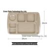Japanese Thickened Rectangular Compartment Plate - Rice Husk Material, Deepened Sections for Adult Meal Serving