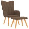 Vidaxl Armchair with Footrest, Brown, Fabric Upholstered