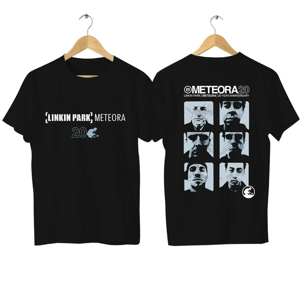Linkin Hybrid Theory Red Flag Park 2024 Męska Bawełniana Luźna Koszulka Casual Wygodna Oddychająca Streetwear Koszulka z Nadrukiem