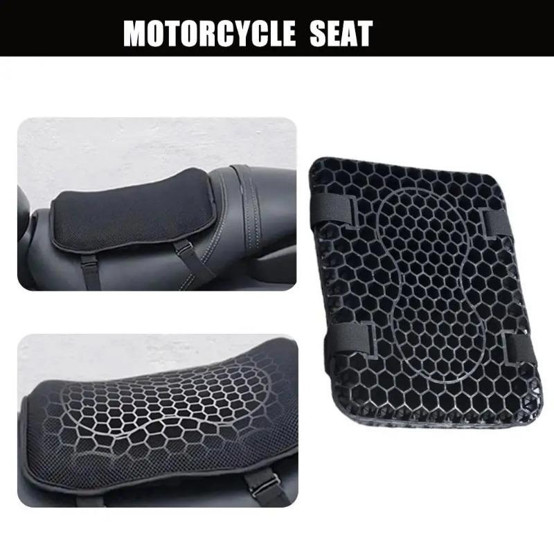 Motocyklový voštinový gelový sedák 3D síťovinaPohodlí Tlumení Absorbuje Tlak Motocyklový Úleva Prodyšný Sedák