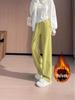 Women's High-Waist Fleece-Lined Wide-Leg Slimming Pants - Autumn/Winter 2025 Style