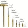 Gold Color Screwdriver Set Copper Zinc Zinc Alloy Multi-function Hammer Hand Tool  Watchmaker Tools