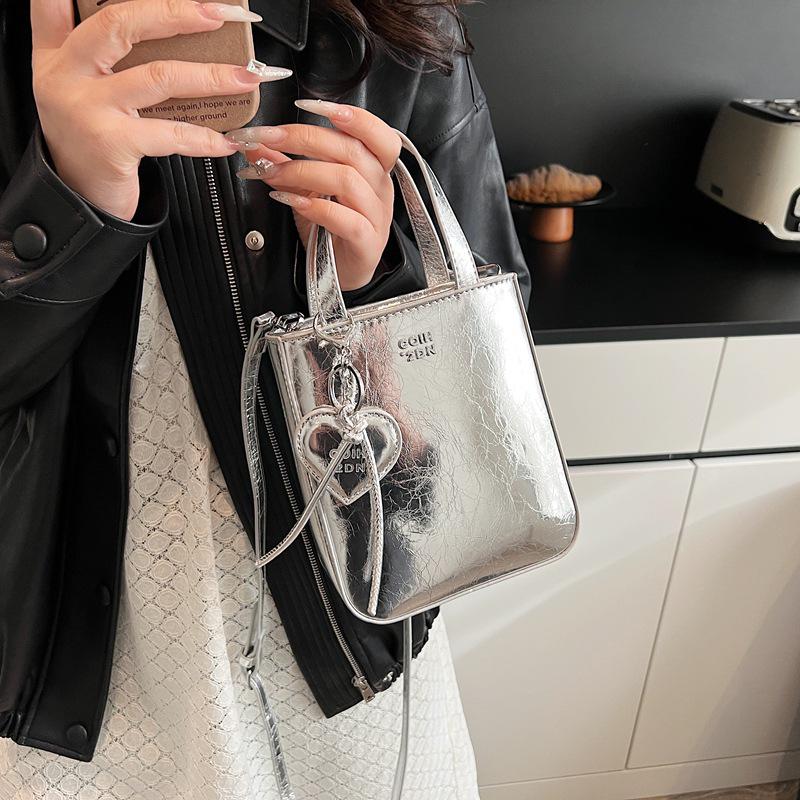 Chaonan Style Women's Shiny Red Crossbody Handbag - High-End Fashion Travel Bag