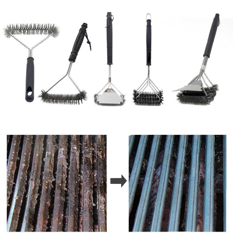 Wire Brush Spatula Long Handle Stainless Steel Brush For Wash Grill Oven Mesh