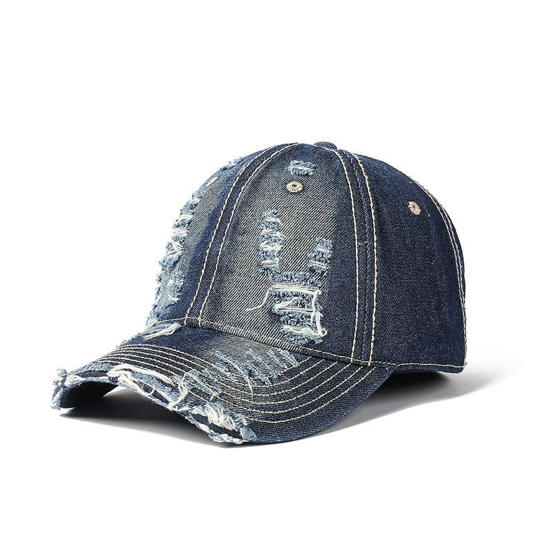 Women's Baseball Cap, Spring/summer New Style, Retro Perforated Fashion, Duckbill Cap, Personalized Multifunctional, Men's Washed Denim Cap