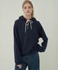 Basic Button Hoodie Sweatshirt - Navy