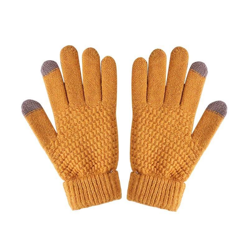 Unisex Touchscreen Gloves: Velvet-Lined Wool for Warmth, Cold-Proof, Ideal for Autumn/Winter Outdoor Cycling