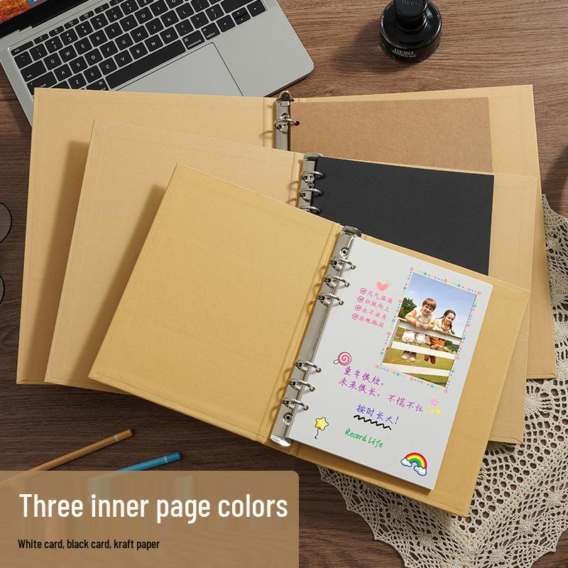 A4 Kraft Paper Cover DIY Photo Album & B5 Classmate Growth Journal