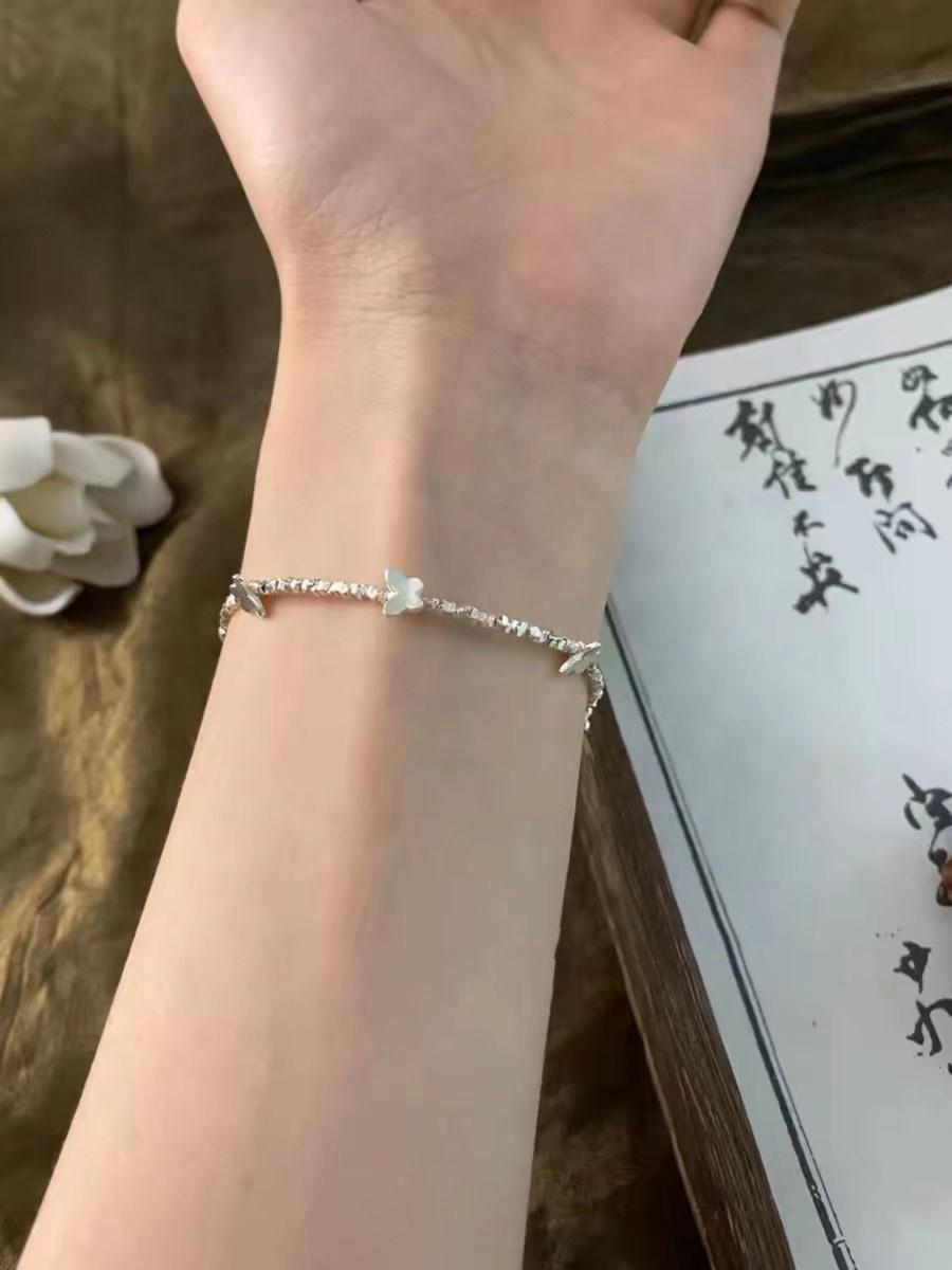 

Star Trendy Silver Fragment Bracelet Elegant Beaded Design Perfect Gift For Silver Star Butterfly