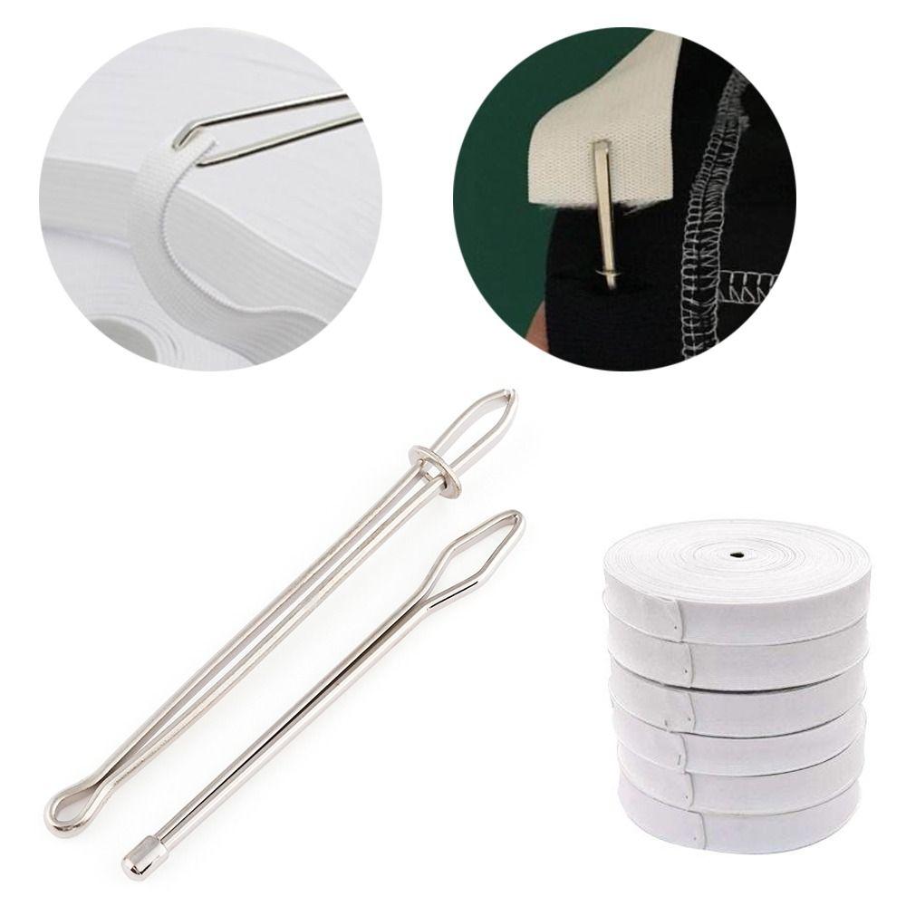 4PCS Silver Drawstring Threader Tool Cord Rope Threader Clip Bodkin Sewing Tool for Elastic Sewing