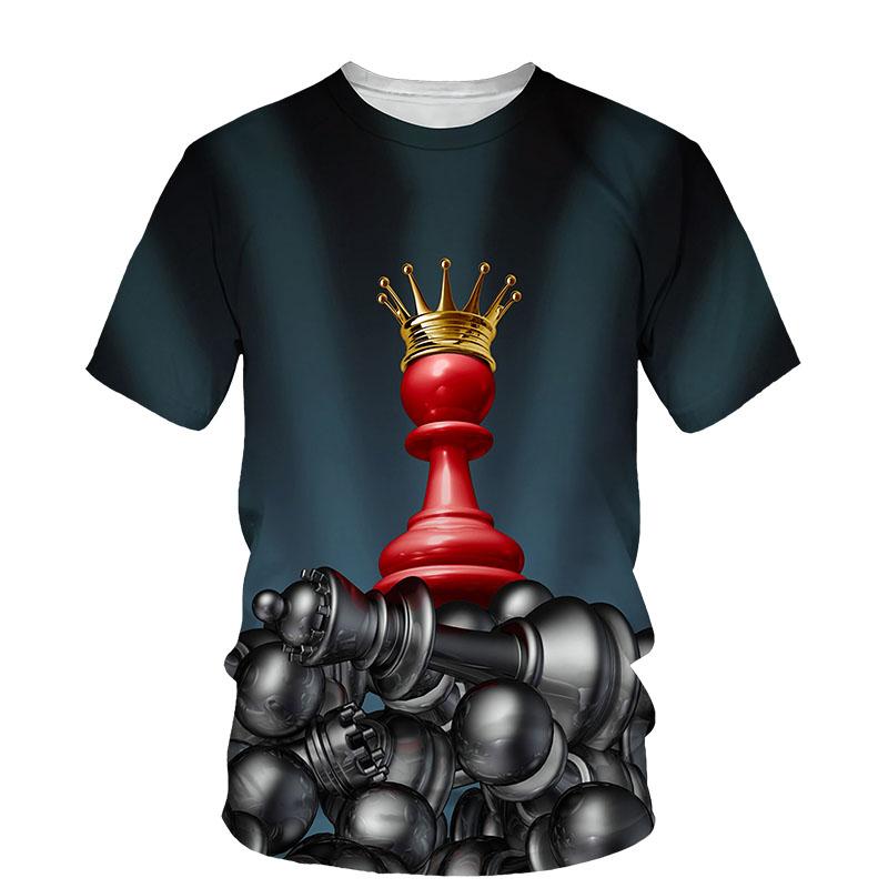 Trend 3D Printed Chess Graphic T Shirts For Men Short Sleeve Casual Tee Tops Streetwear Full Print Men Tshirt Designer Clothes Men
