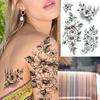 Owl Bird Temporary Tattoos For Women Fake Peony Flower Tattoo Sticker Black Body Art Drawing Tatto Diamond Crystal Jewelry Tatoo