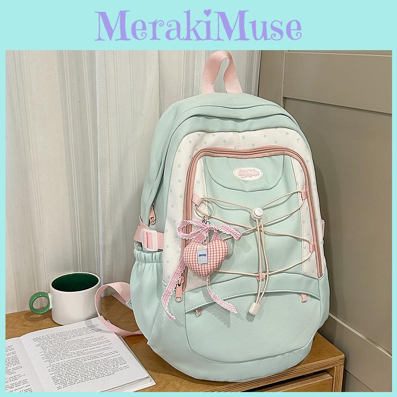 Teenagers Nylon Student Backpack With Waterresistant Features For Girl Use Daily