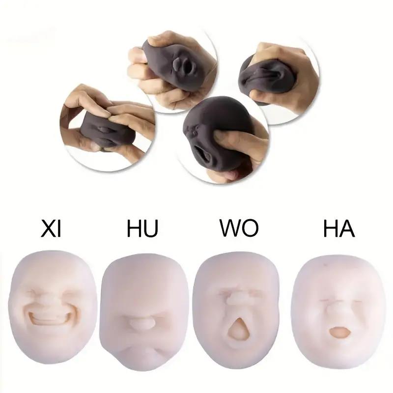 Simulated Grumpy Face Squishies Stretchable Hand Pinch Funny Mood Release Anti-Stress Novelty Squeeze Toy