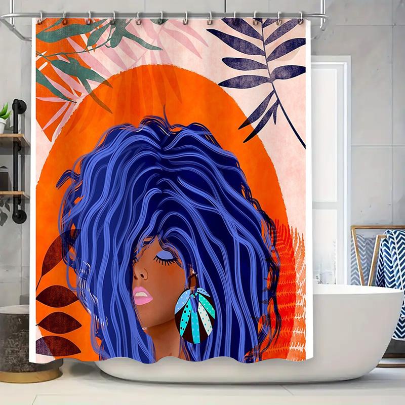

Aesthetic Shower Curtainboho Wall Artabstract Portraitmodern Bathroom Decorunique Home Accentvivid Designtrendy Shower Decorstyl W60H190(CM)-1 Pcs
