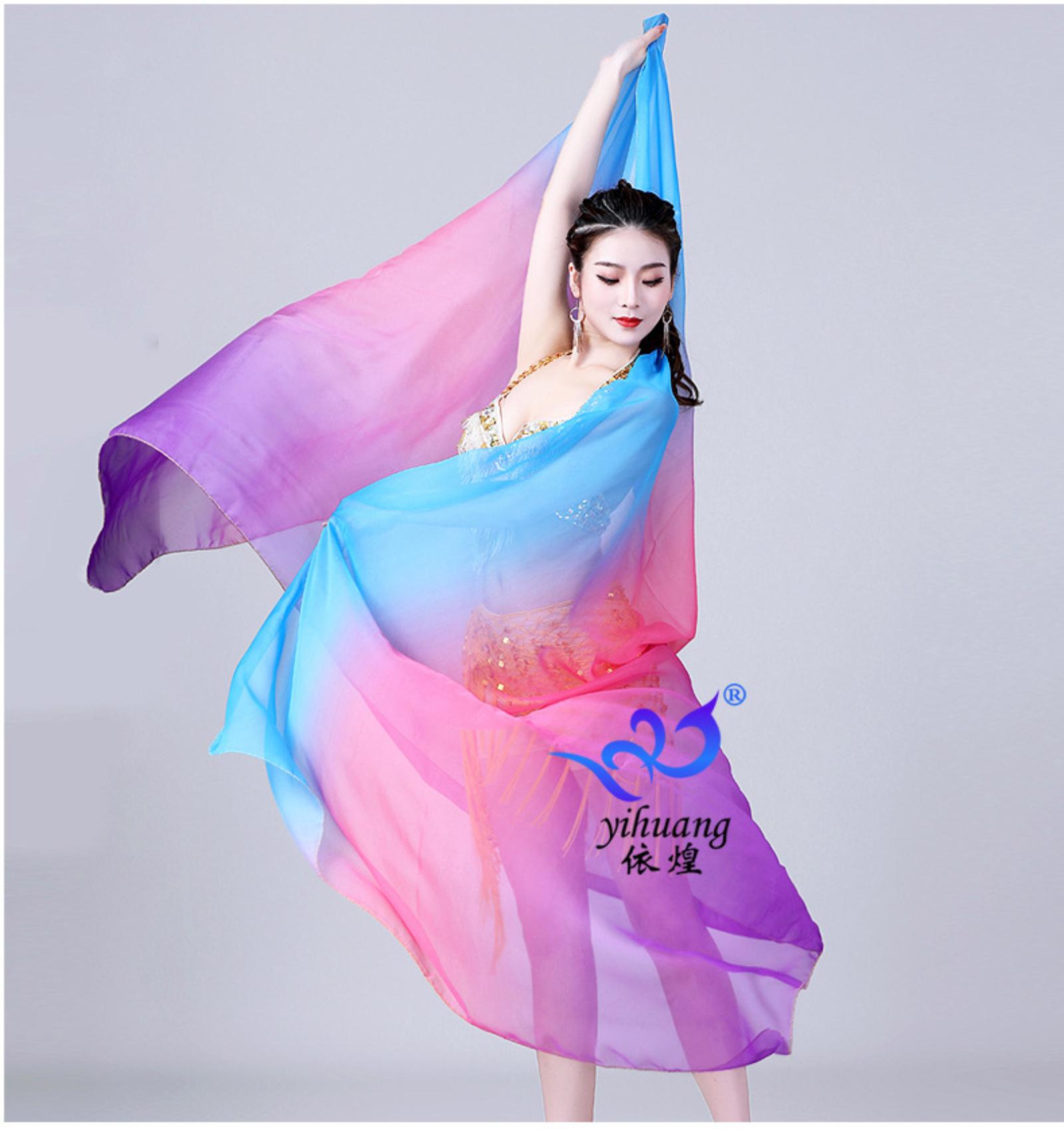 

Танец живота с градиентными шарфами в качестве открывающего танца, красочные шарфы, бросаемые руками, в качестве реквизита и шарфы в качестве реквизита. One Size