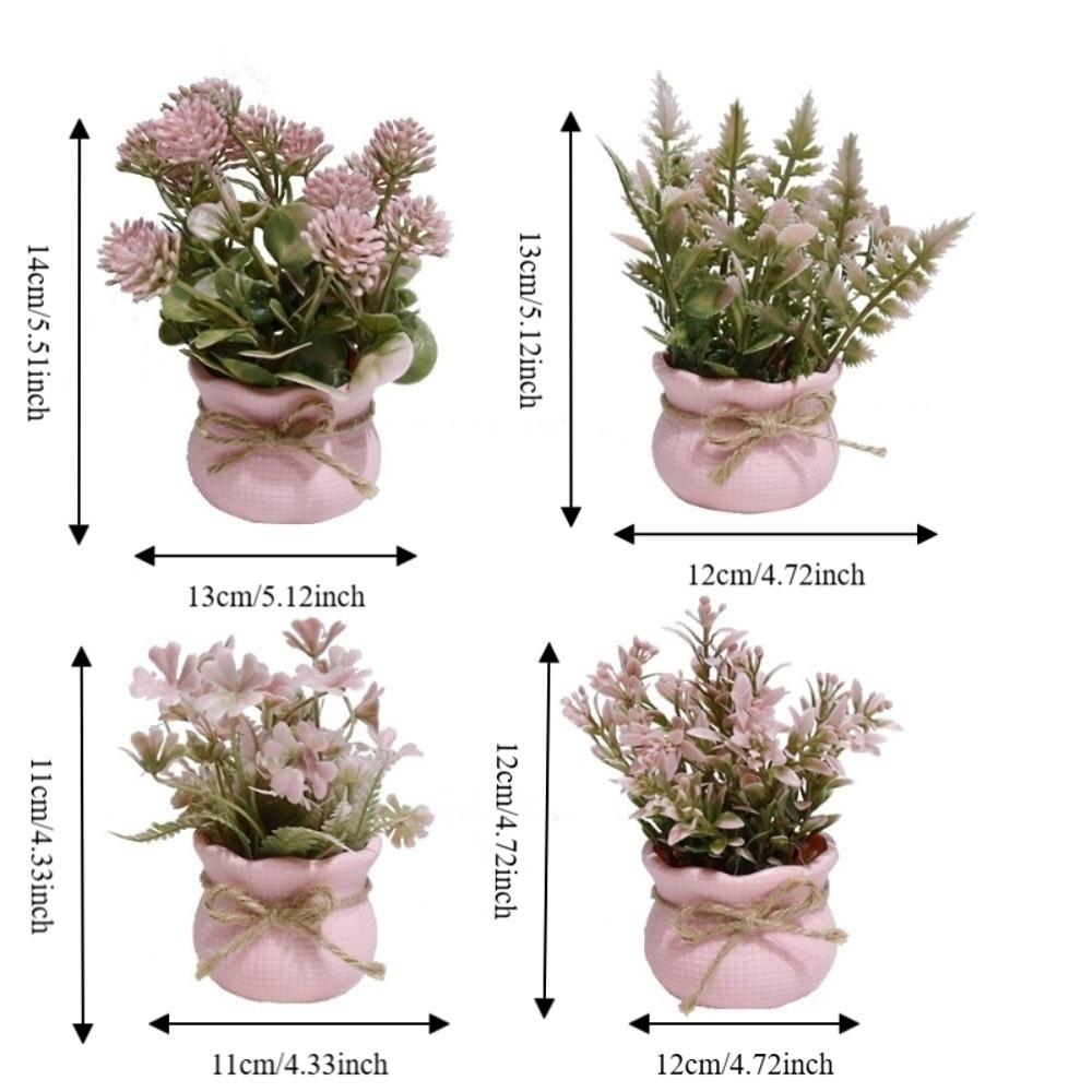 Ornaments Artificial Potted Flowers Mini Simulation Plants Gifts Potted Plants Office