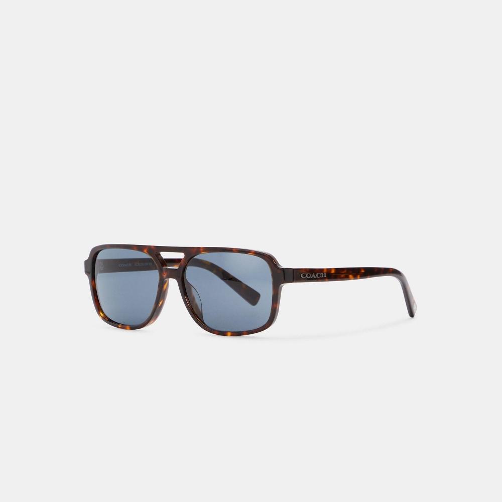 

Солнцезащитные очки Coach Signature Pilot темно-черепаховые