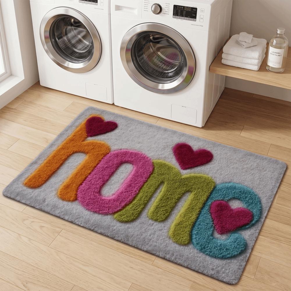 Flower Absorbent Mat Letter Floor Mat Wear-resistant Door Mat  Bathroom Use